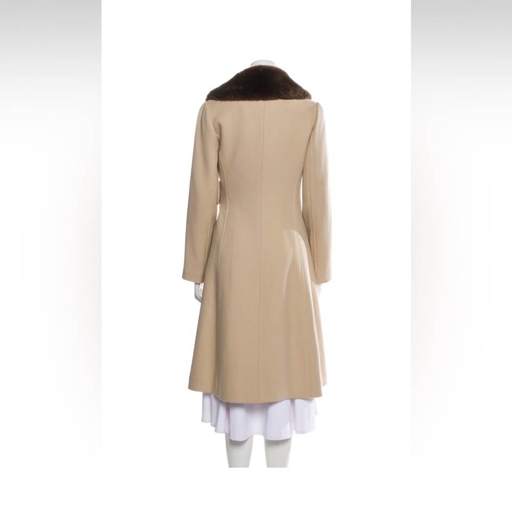 Kate Spade Briella Wool Faux Fur Collar Coat Tan Sz14 - Picture 4 of 8